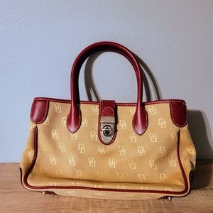 Dooney & Bourke Anniversary Signature Collection Small Tote Tan W/RED TRIM